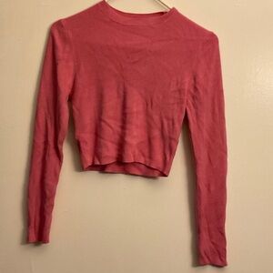 Forever 21 Pink Long Sleeve Crop Top